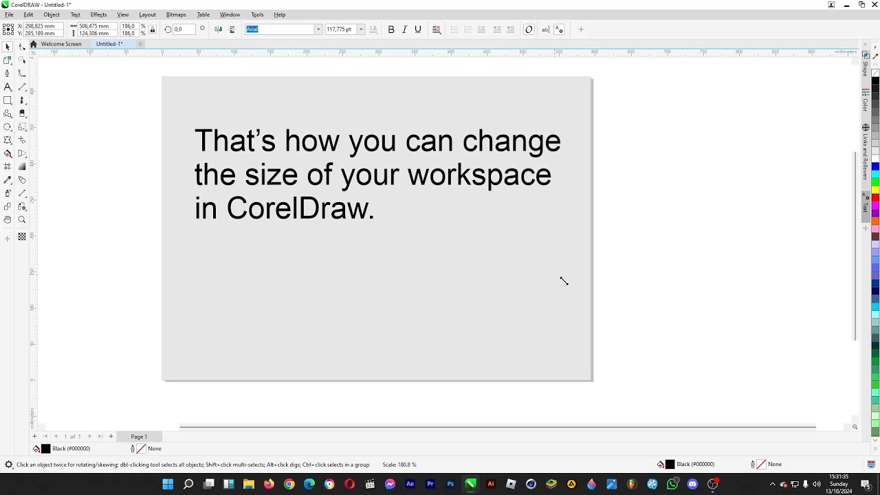 📝 Change The Size of Your Workspace (Paper) in CorelDraw (For Your Documents)