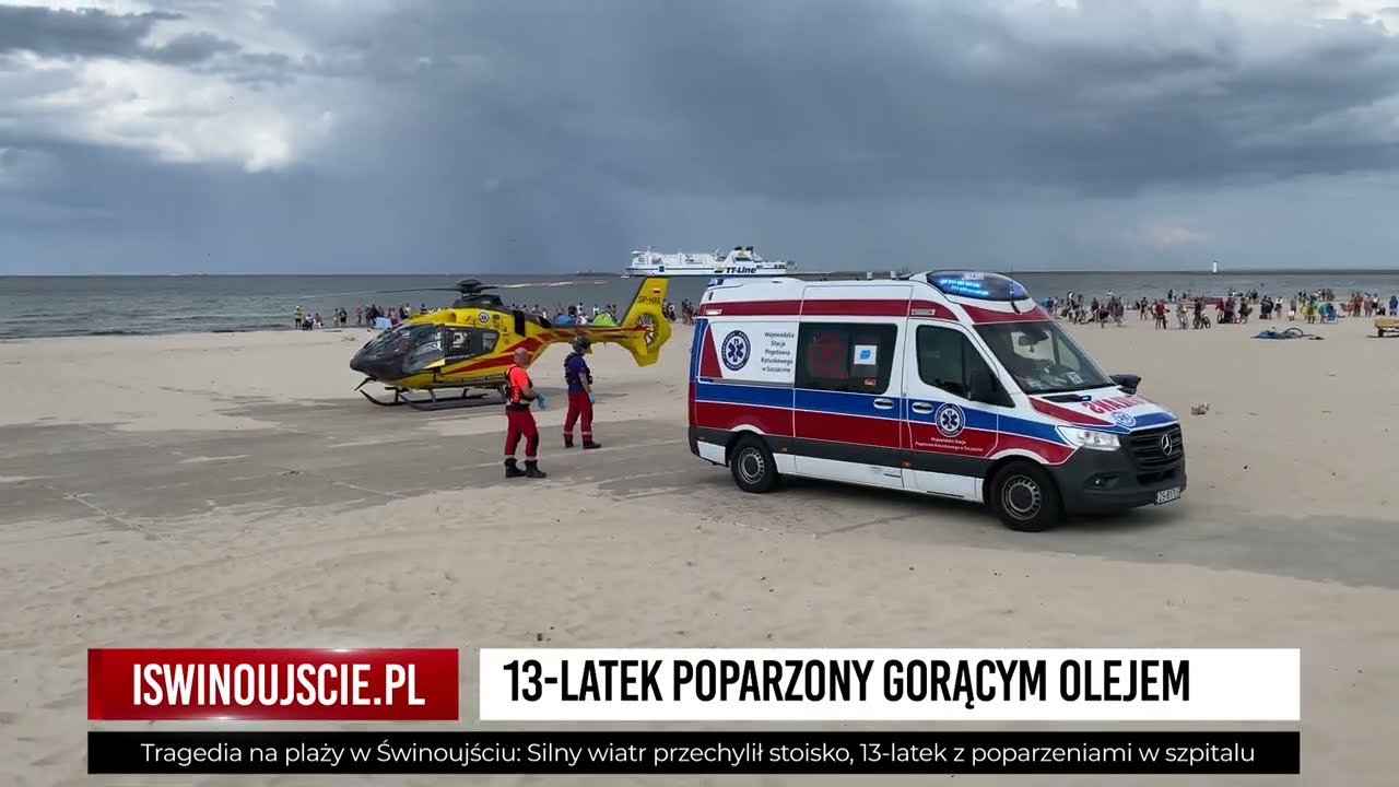Tragedia na plaży w Świnoujściu 13 latek poparzony gorącym olejem