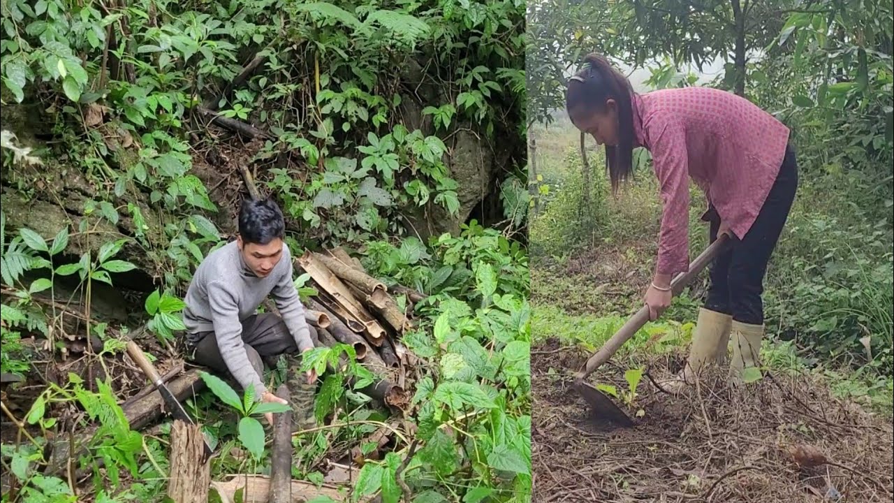 Today he went to collect firewood while she went to weed the garden.