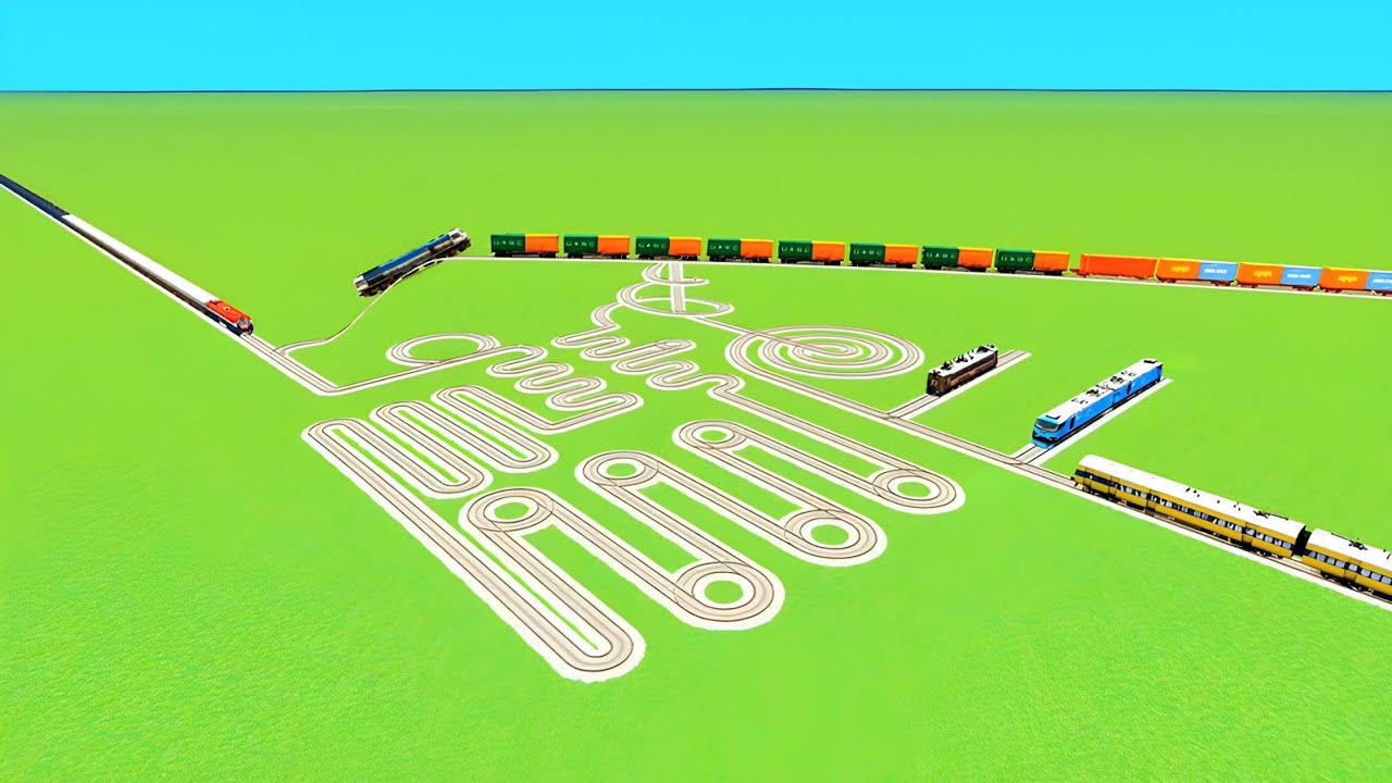 💝TRAIN CROSSIN 360&deg;DEGREE AROUNDED CIRCLE SILDE UTRUN🤡RISKY BUMPY TRACK RAILWORK 