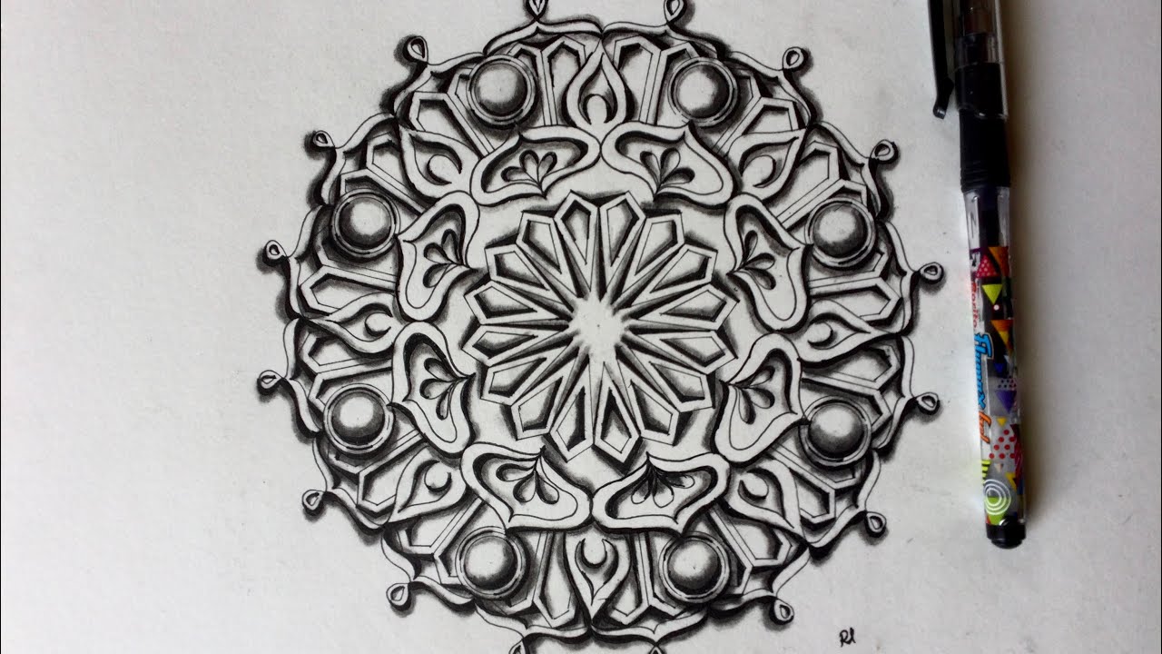 3d mandala art| Pen and ink art |3d shading technique
