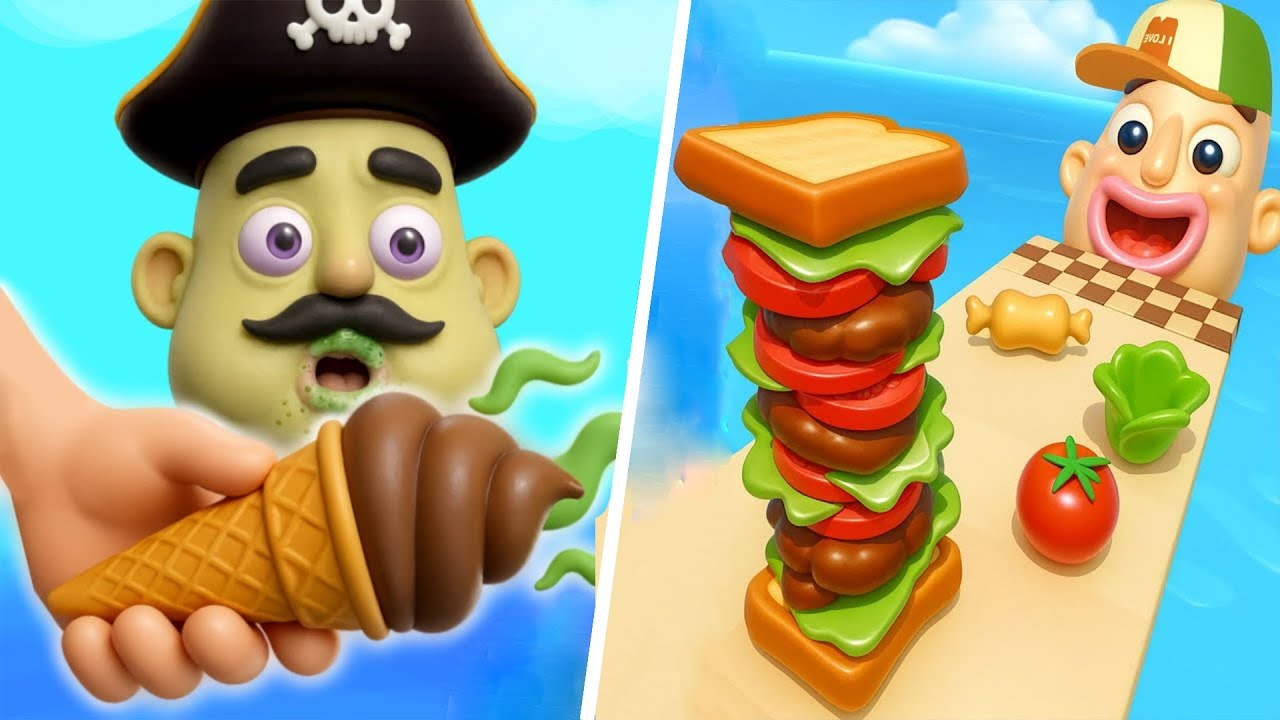 Sandwich Run Vs Stacky Ice Cream Runner - All Level Gameplay Android,iOS - NEW UPDATE J26