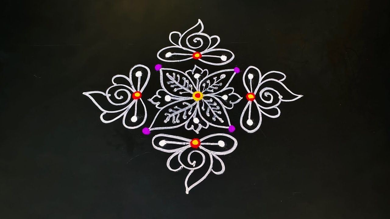 7×1 Easy rangoli 🪻 simple kolam 🌹 daily muggulu 🌸