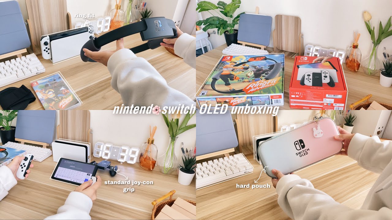🌱aesthetic nintendo switch OLED and accessories unboxing 🛒 | Malaysia