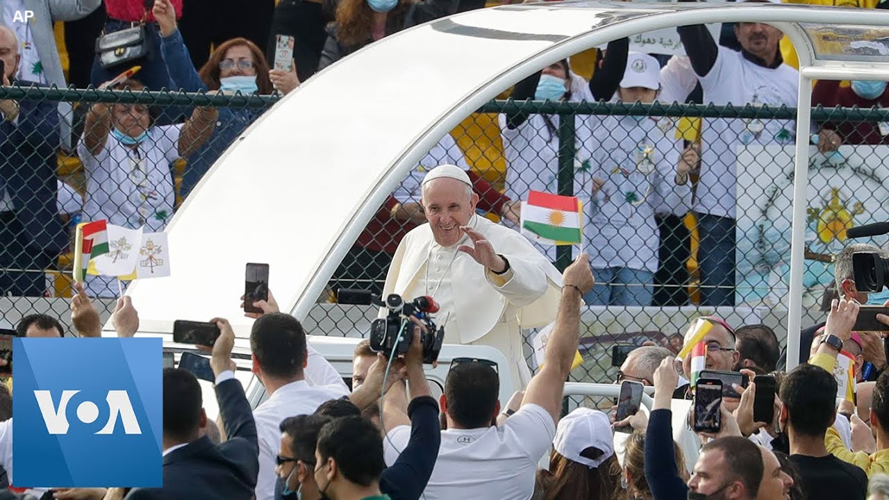 Crowds Gather for Pope Francis' Mass in Irbil, Iraq