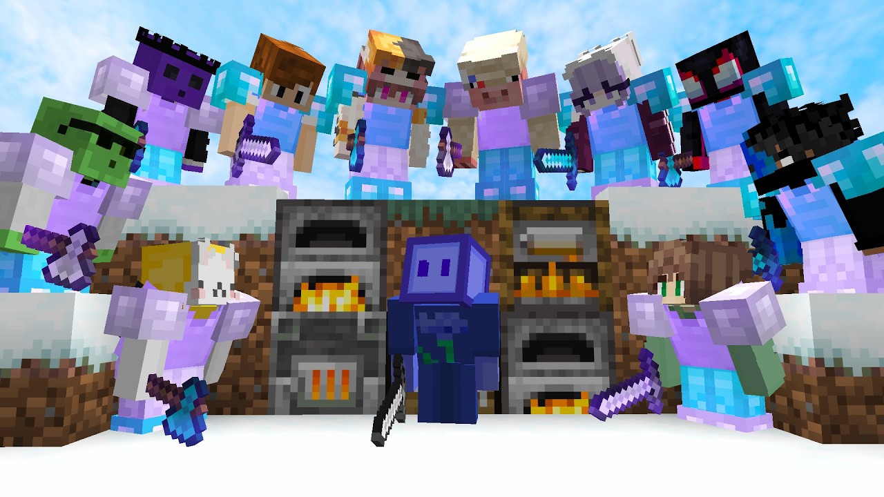 Minecraft Speedrunner VS 10 HARDCORE Hunters