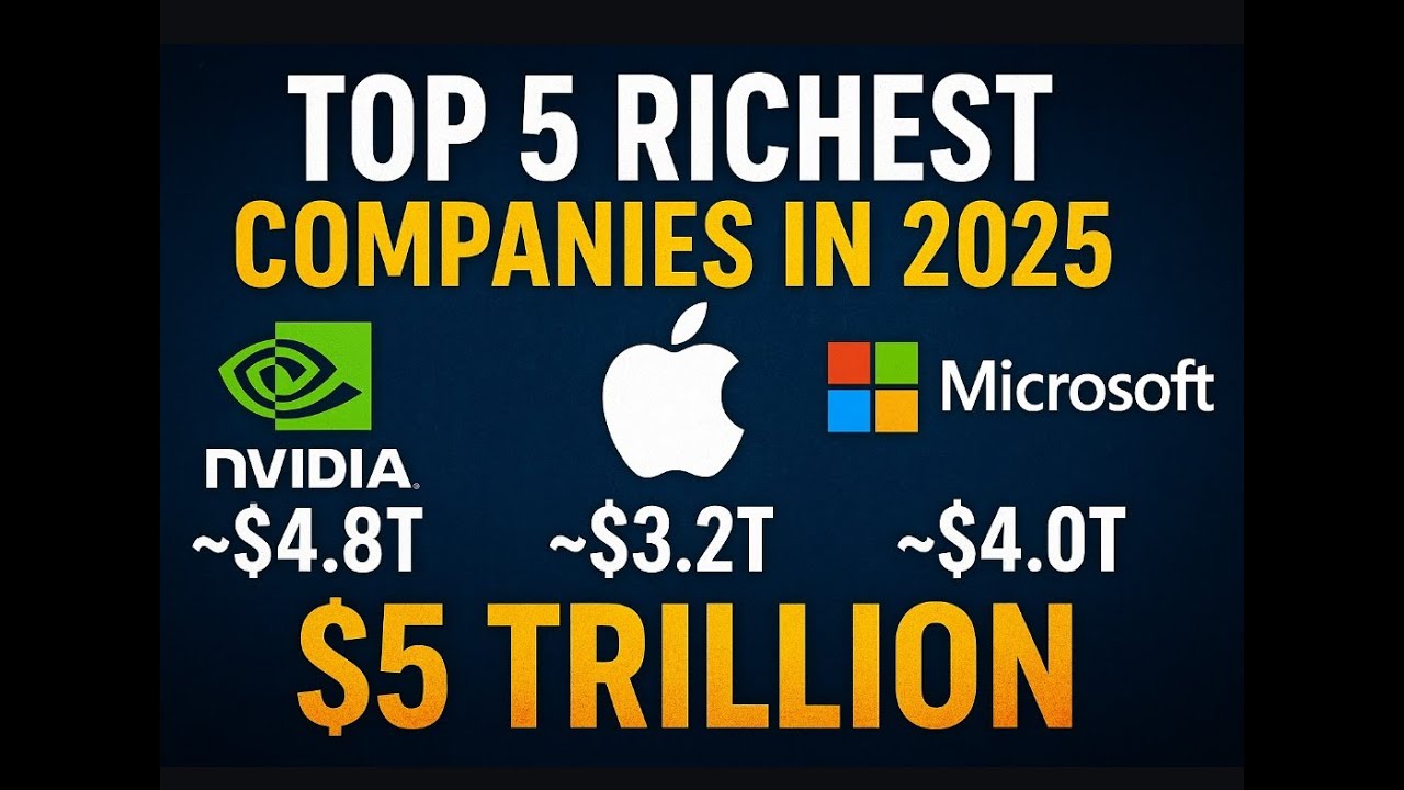 Top 5 Richest Companies in the World 2025-NVIDIA vs Apple vs Microsoft Battle for $5 Trillion Crown