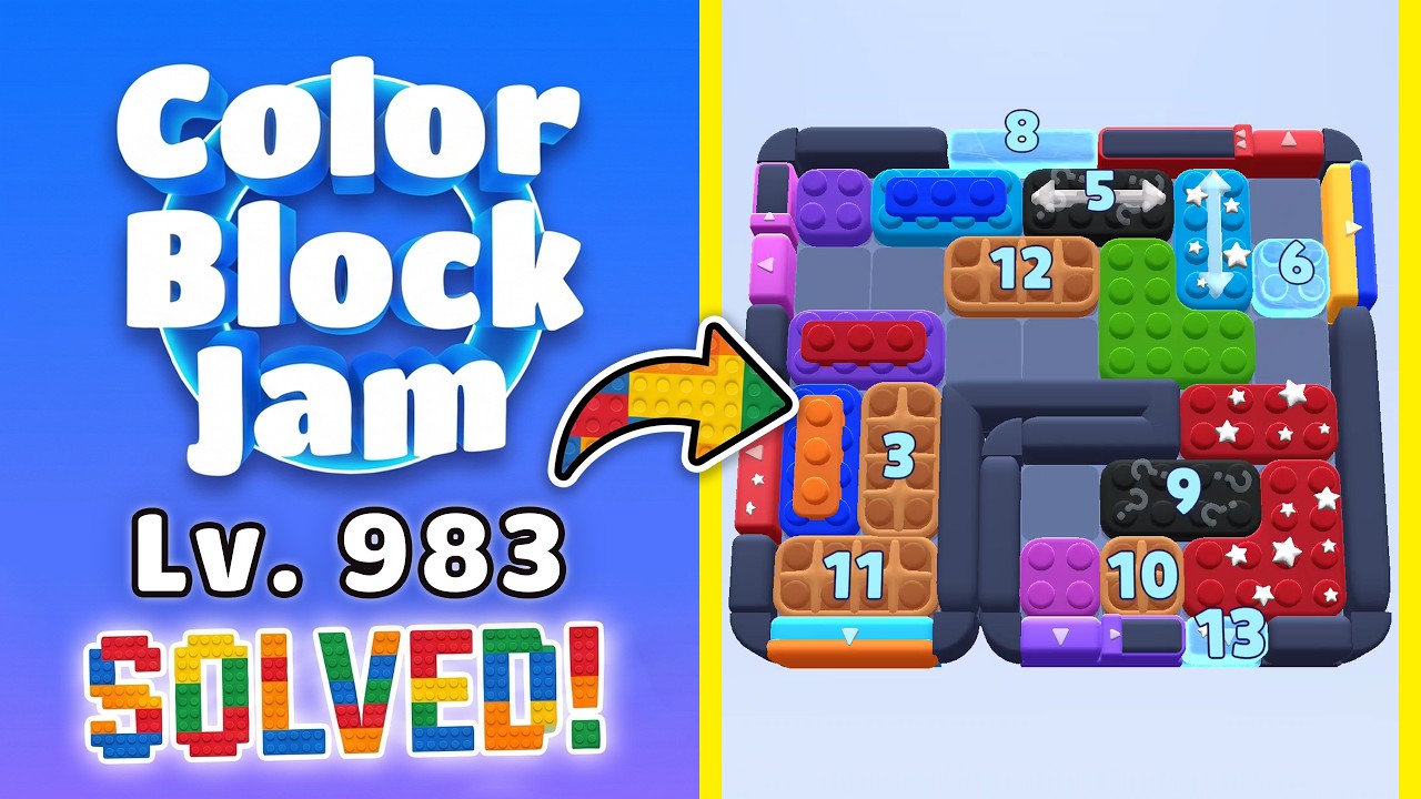 Color Block Jam Level 982 (983) | Every Puzzle Solved! 🎯