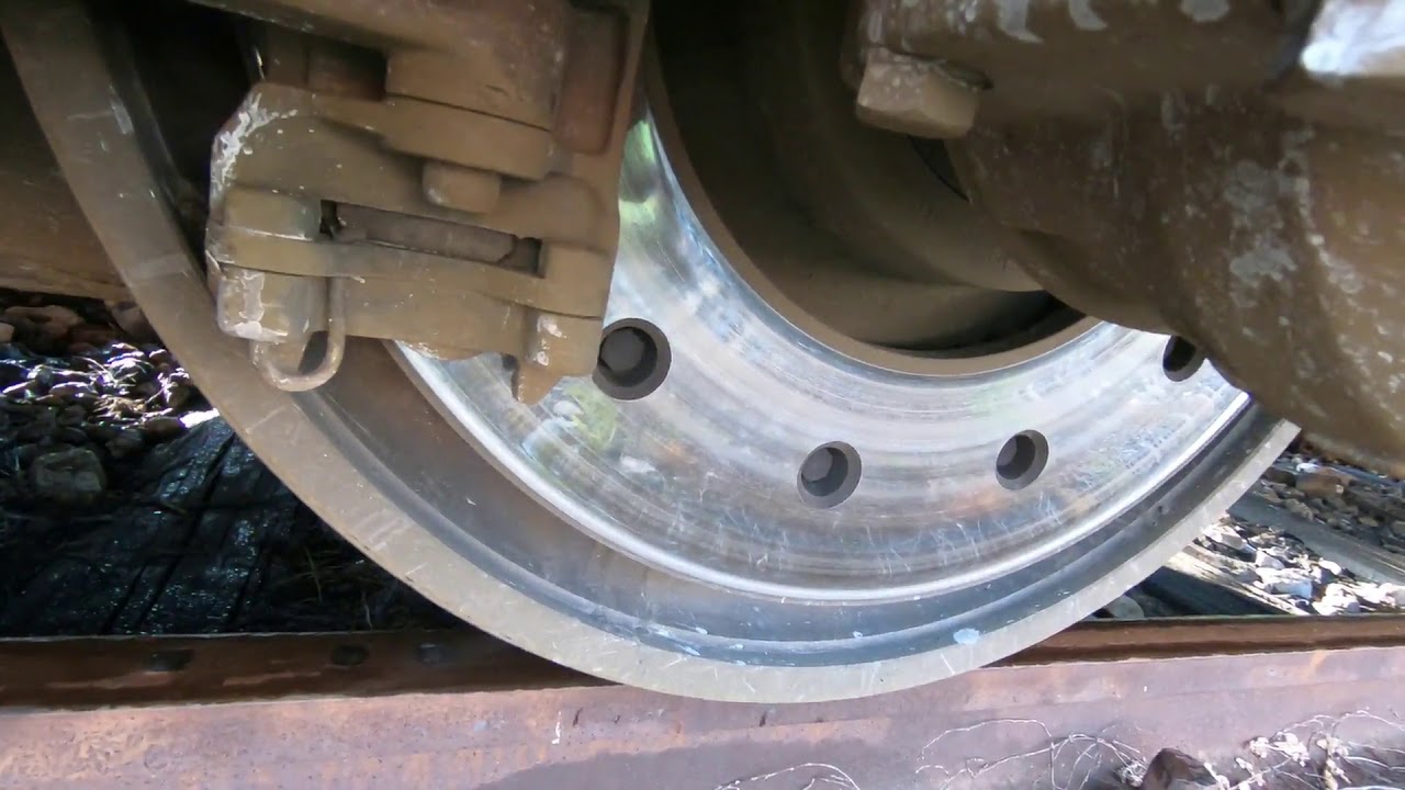 Struggling on rusty wet rails.
