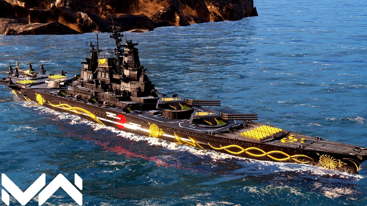 JS Yamato Aegis Have New Exclusive Camouflage Full Review And Gameplay - Modern Warships
