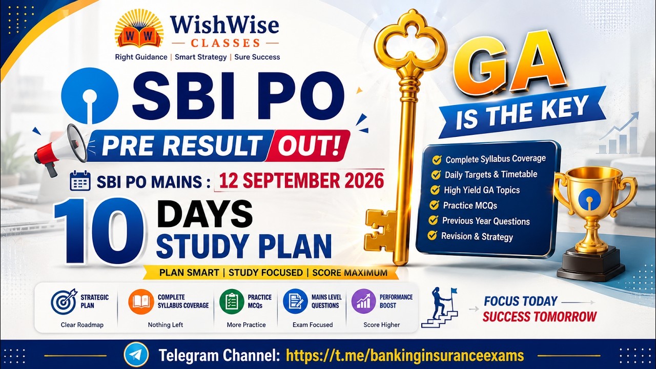SBI PO 2026 Mains | 10 Days Strategy | Study Plan and Sources