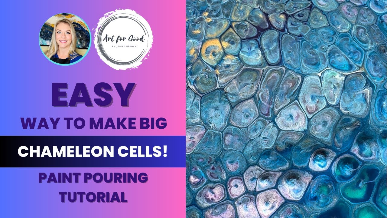 Easy Way to Make HUGE Cells in Paint Pouring - Chameleon Cells Tutorial for Beginners