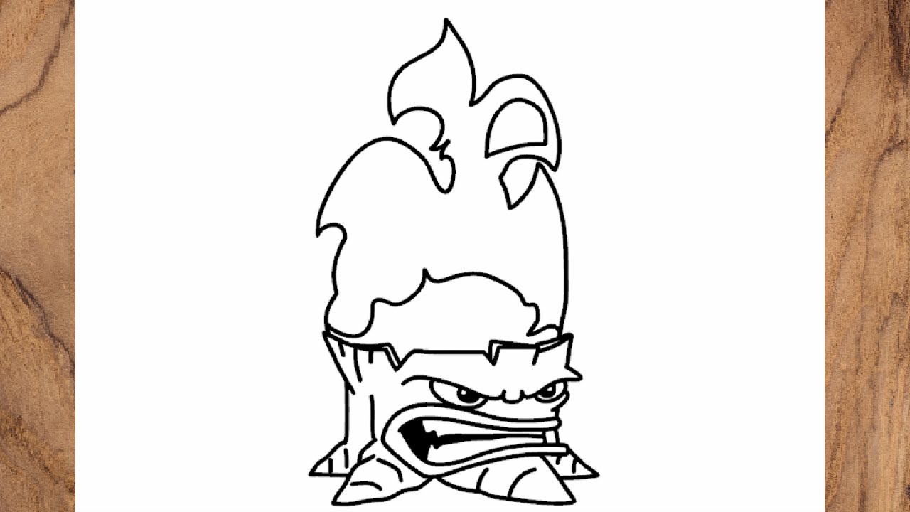 How to draw Torchwood from Plants vs Zombies 2 pvz step by step