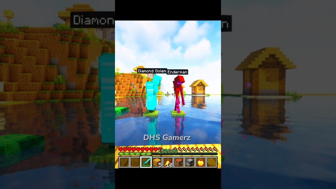 Diamond Golem (vs) Enderman Who Is Good...😍 #minecraft #shorts