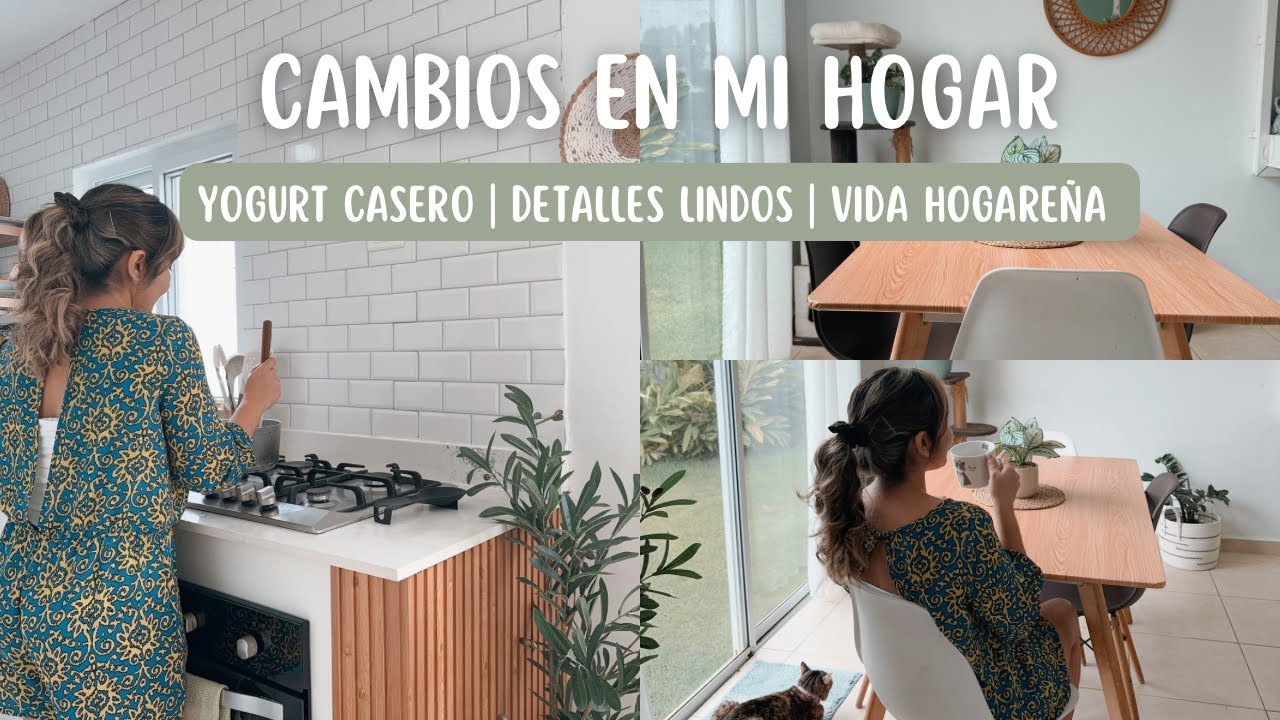 Un día en casa 🏡 Renovando mi comedor con papel tapiz✨ Yogurt casero fácil 