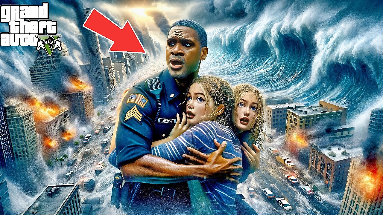 🌊 😱Huge Tsunami Hits The Clinton Family In Los Santos-GTA 5 REAL LIFE MOD REMASTERED SEASON 1