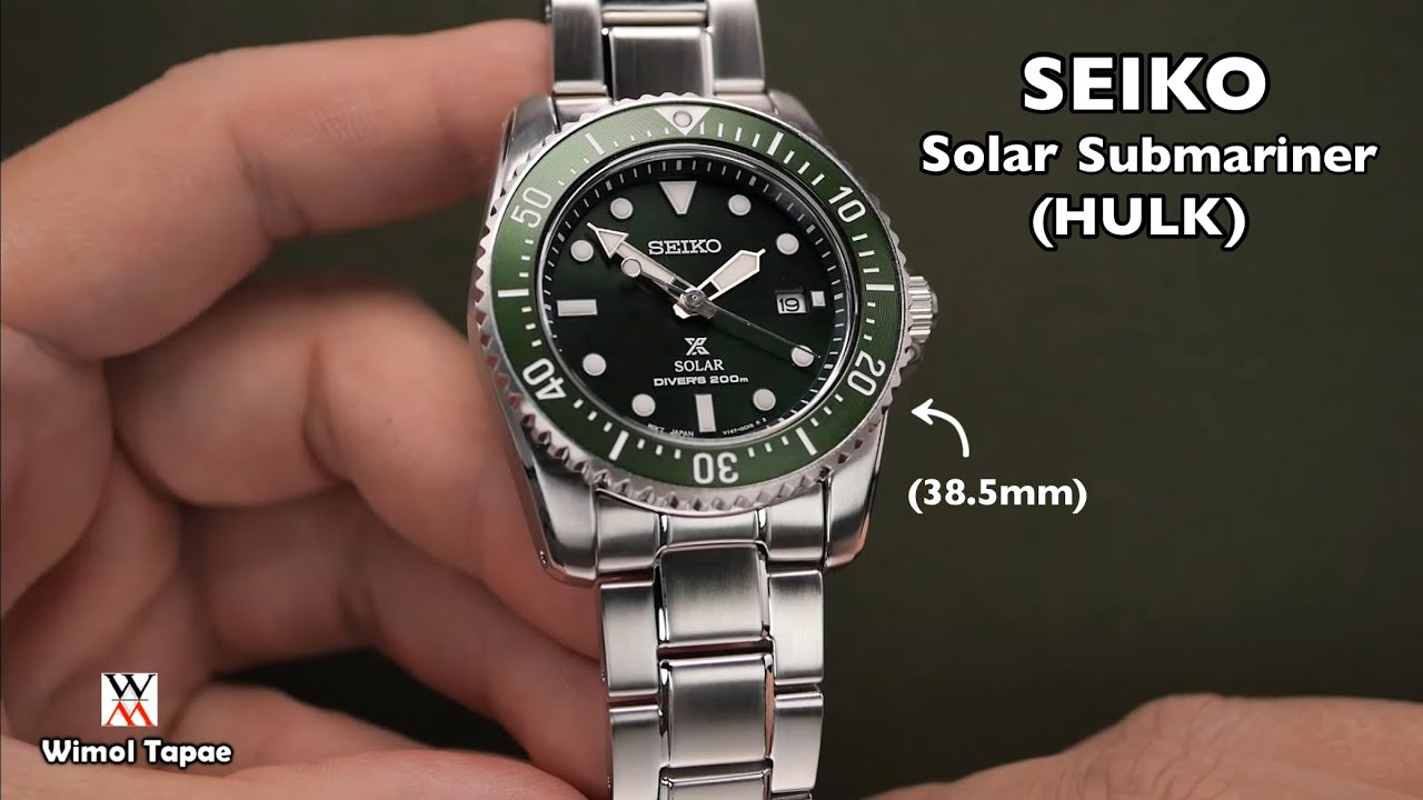 SEIKO Solar Submariner (38.5mm) Sapphire SNE583P1 (เขียว ทรงโรเล็กซ์) - Wimol Tapae