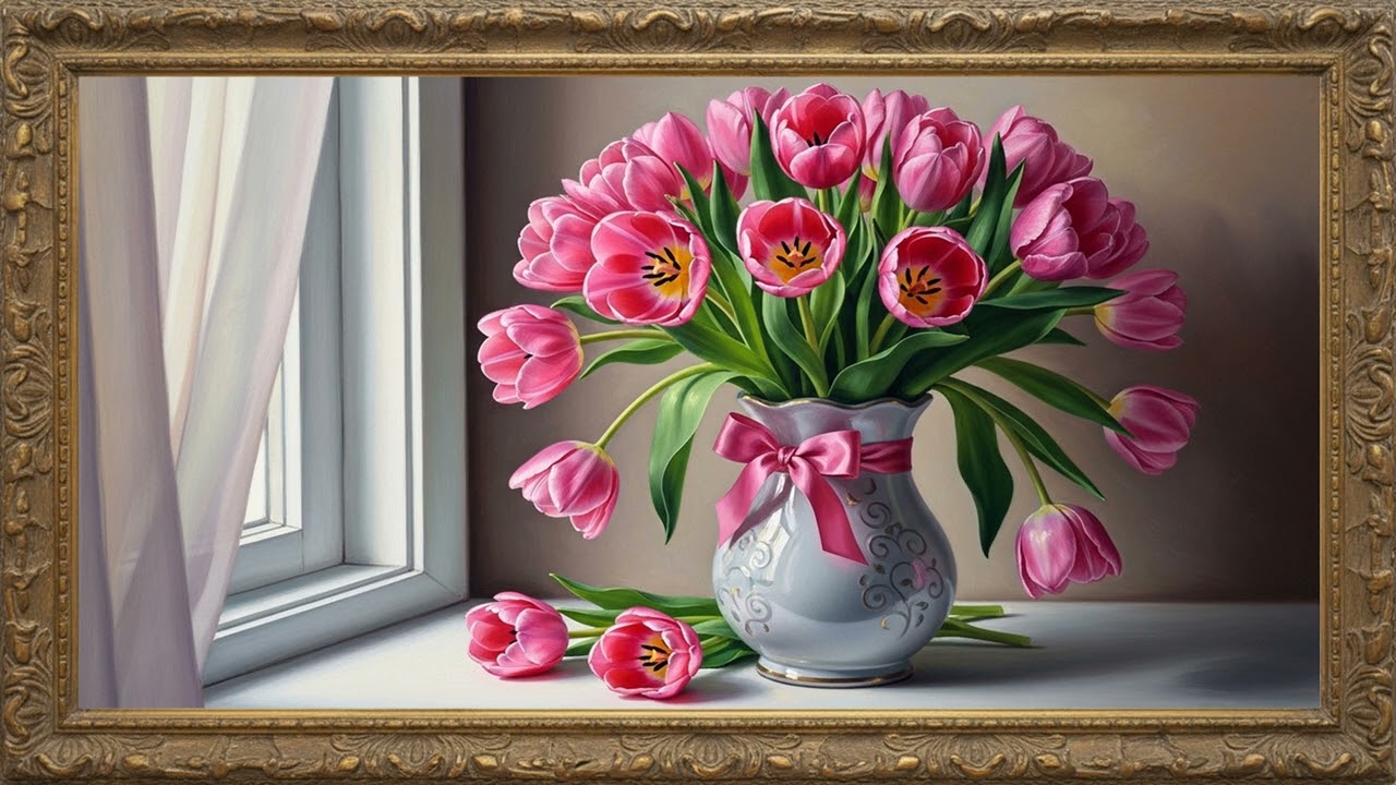 Elegant Lily Flower Canvas | Relaxing Decorative Visual