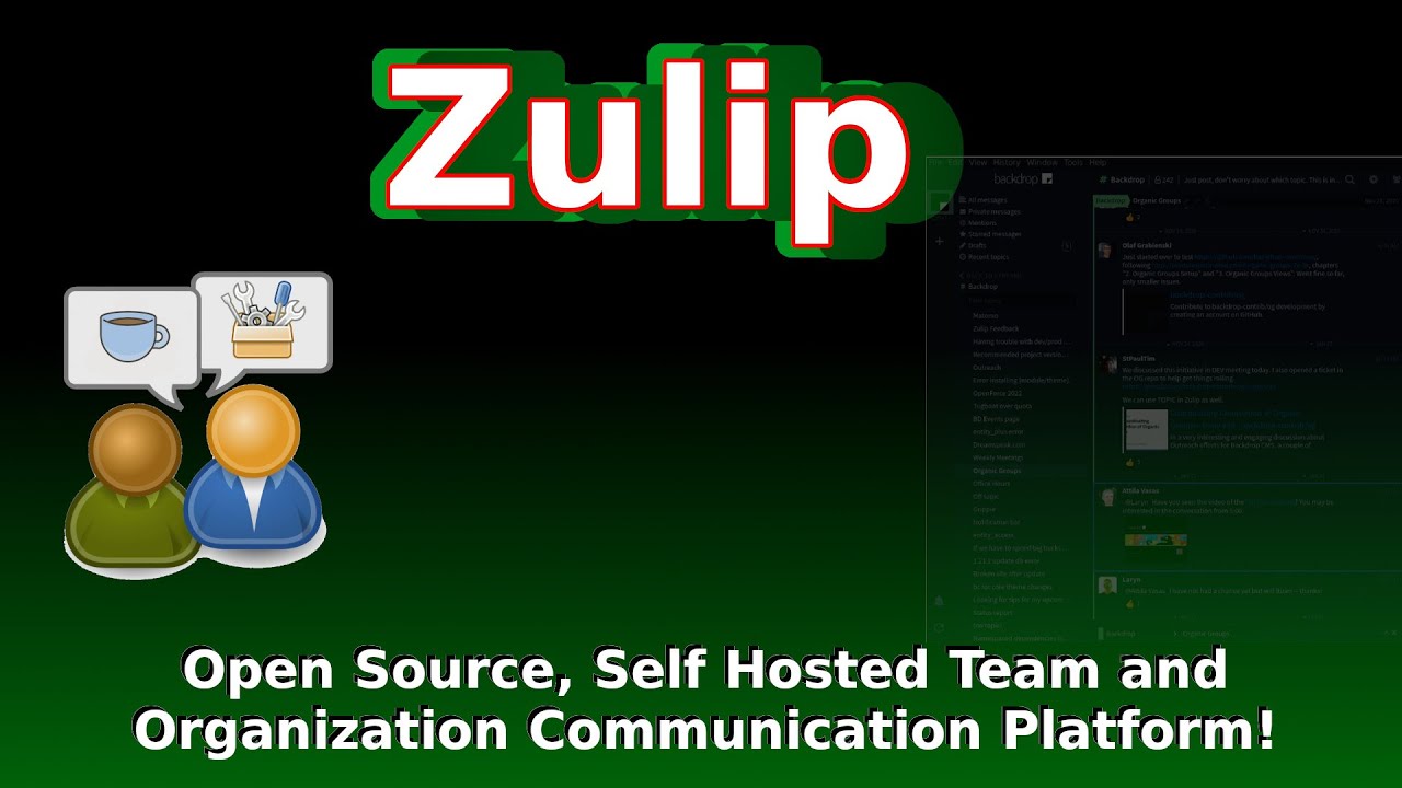 Zulip - Open Source, Self Hosted, team and organization communication platform.