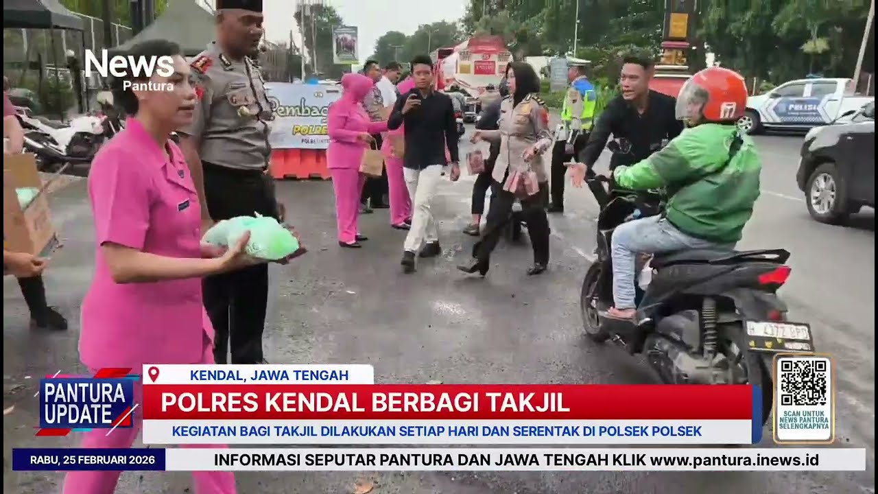 Dikira razia kendaraan, ternyata polres Kendal bagi takjil