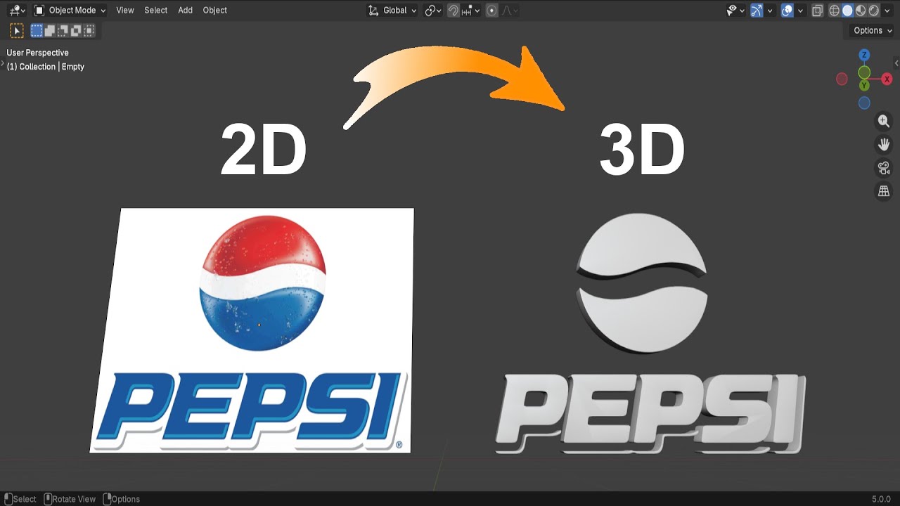 Быстро конвертируйте любое 2D-изображение в 3D в Blender 5