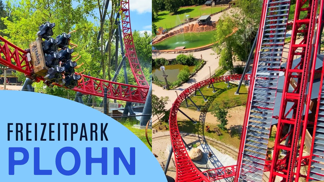 Freizeitpark Plohn 2020 Achterbahn Dynamite Onride 4K, El Toro, Fluch des Teutates, Wildwasserbahn