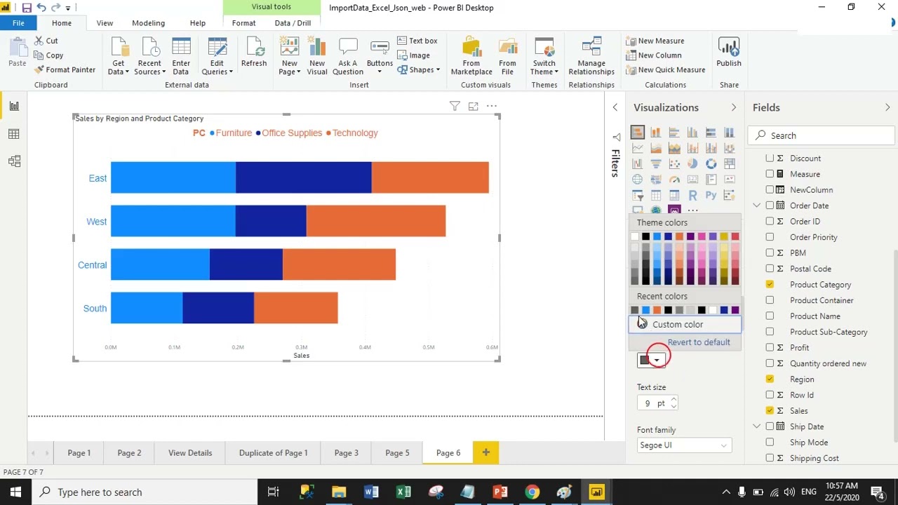 Tutorial- 18   Stacked Bar Chart in Power Bi Desktop