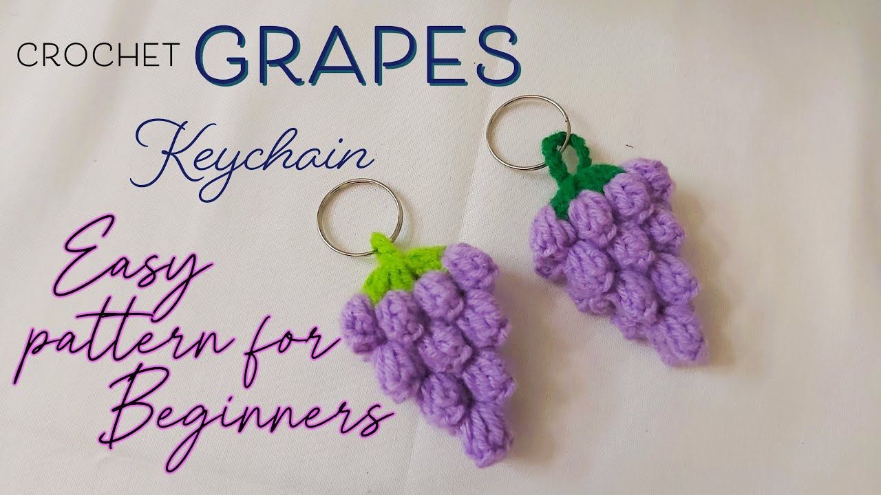 Crochet Grapes Keychain Tutorial I How to crochet grapes keychain I Easy pattern for Beginners