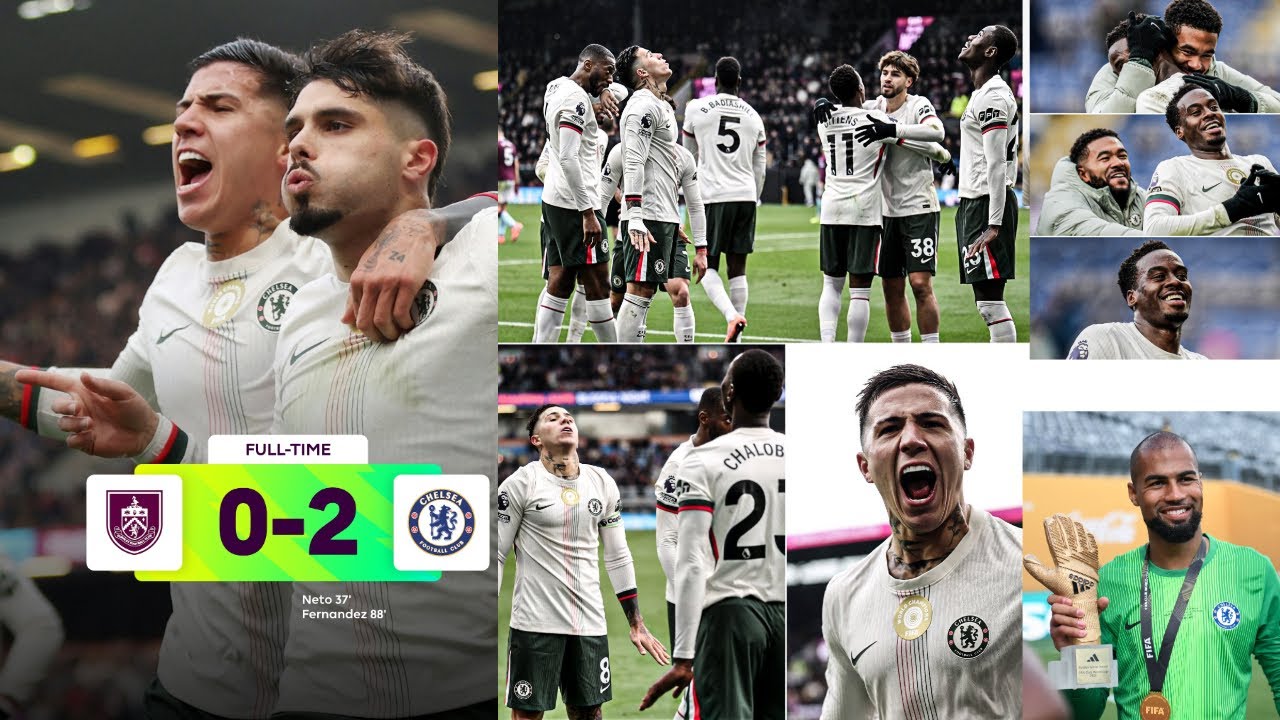 Chelsea won 2-0 at Turf Moor on Saturday, Top work from Guiu to setup Enzo! 🤝#CFC | #BURCHE