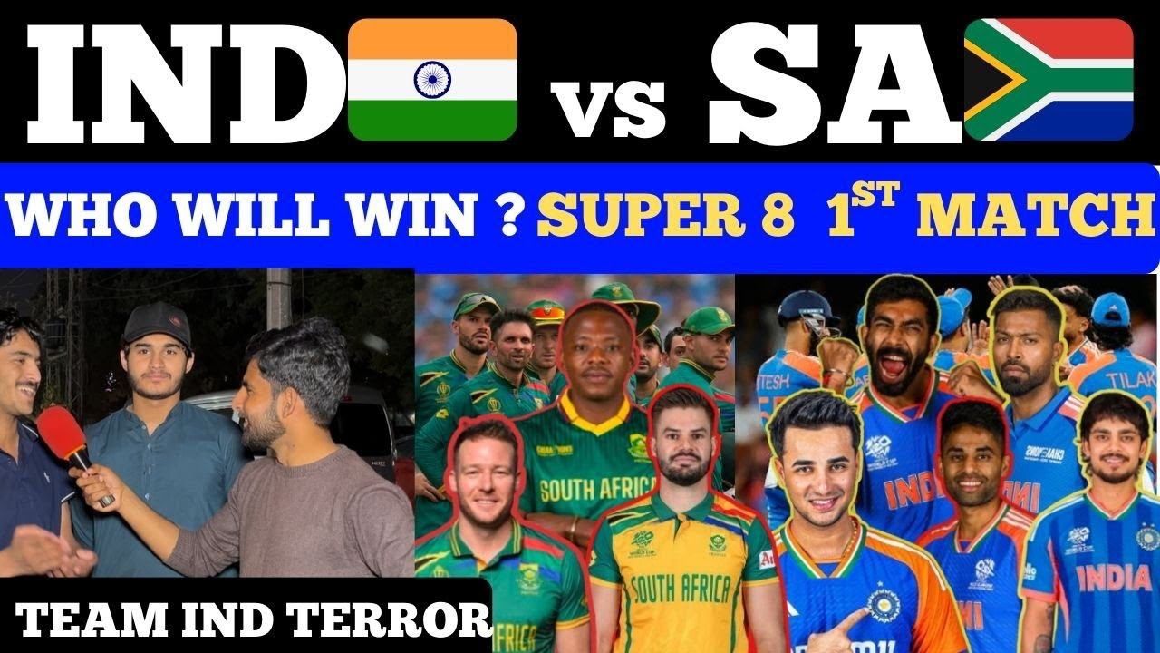 IND🇮🇳 vs SA🇿🇦  1st Match Super 8 Who Will Win ? | Hardik , Bumrah Terror 🥵 | Pak Public Reaction