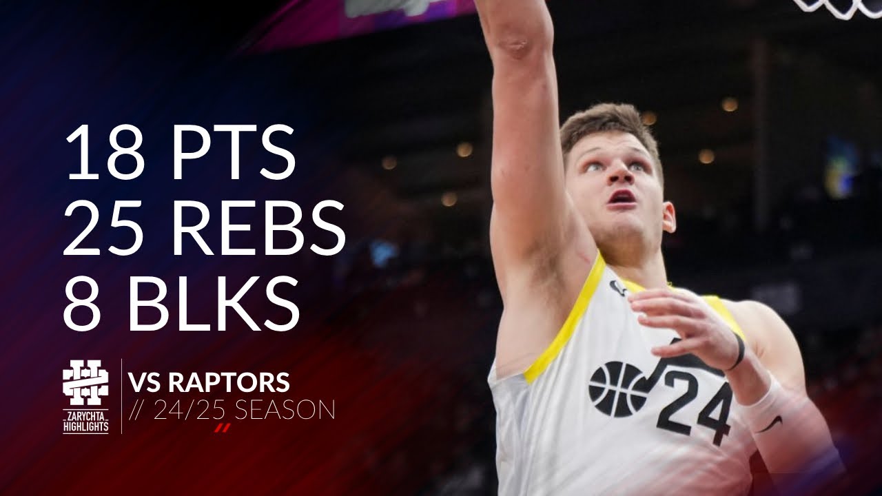 Walker Kessler 18 pts 25 rebs 8 blks vs Raptors 24/25 season