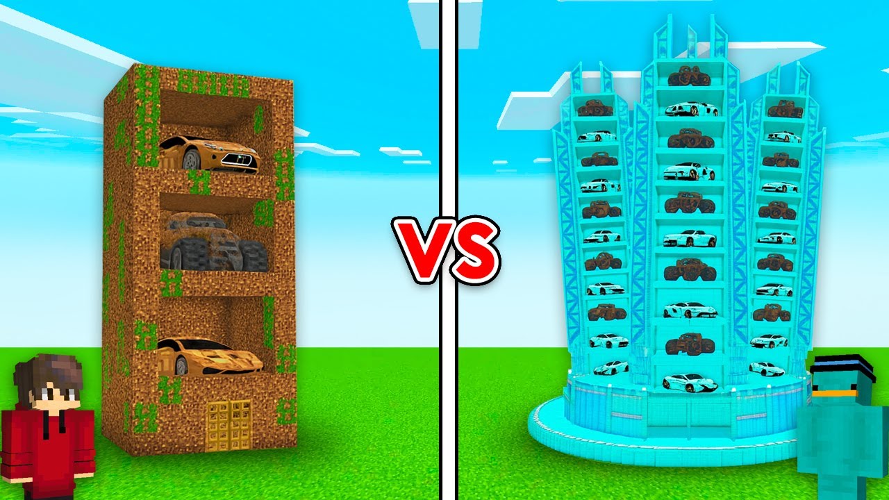 RASCACIELOS de GARAJES NOOB vs PRO en Minecraft!