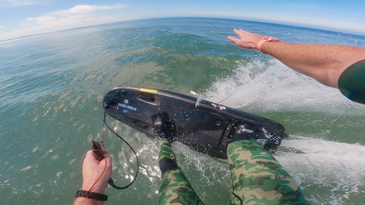 40MPH JET SURFBOARD IN WAVES - BEST THING EVER!