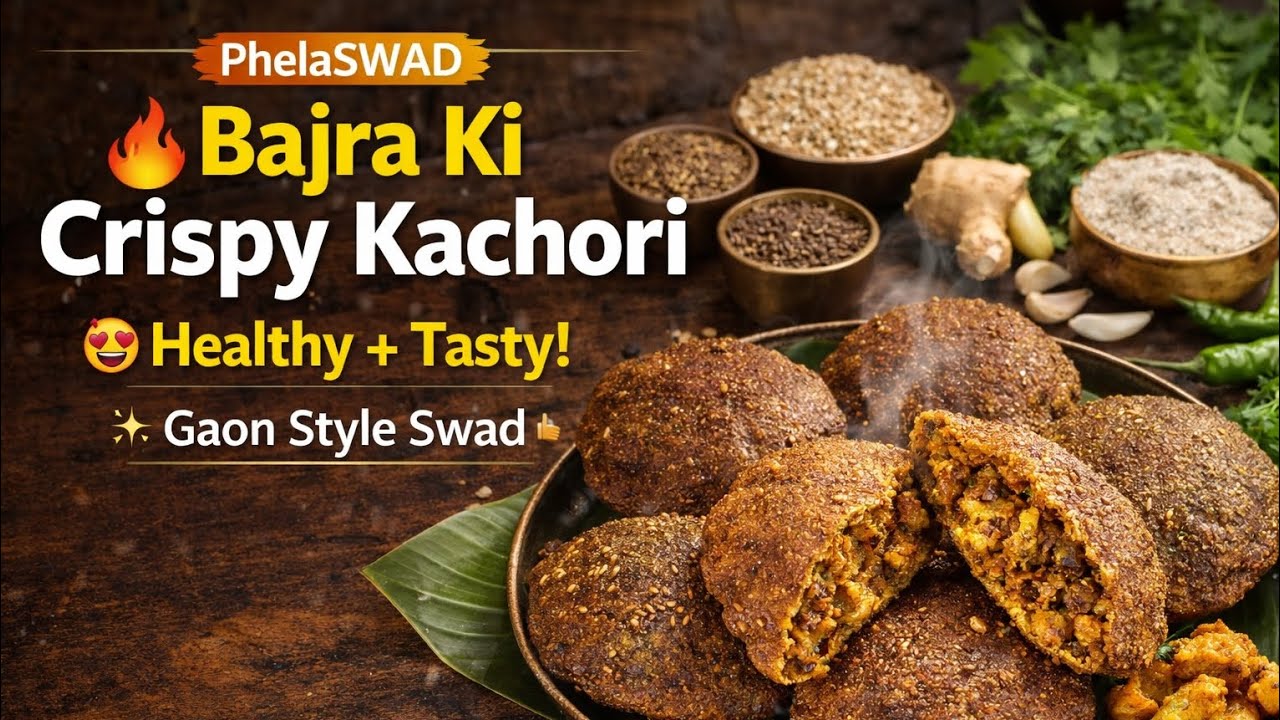 सर्दियों की Special Bajra Ki Kurkuri Kachori ❄️🔥 | Desi Swad ❤️ | Gaon Style Healthy Nashta 🏡😋