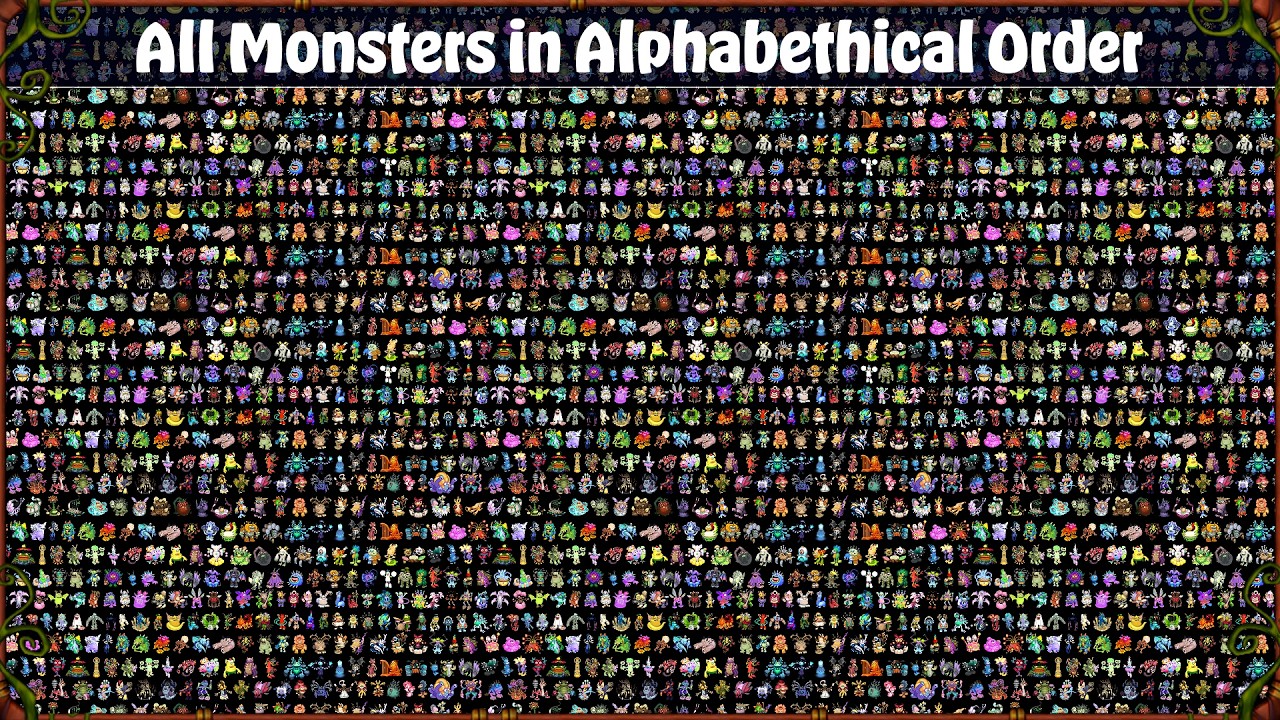 All Monsters in Alphabetical Order (All Commons / Rares / Epics)| My Singing Monsters