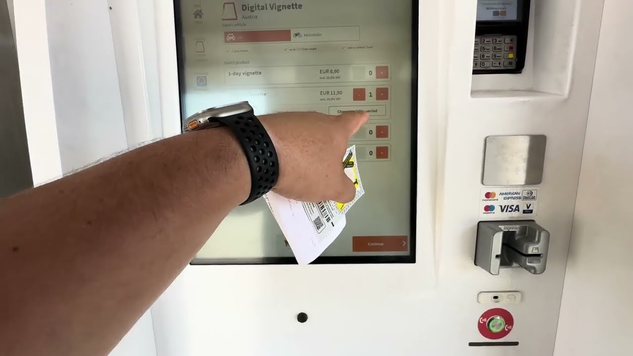 Buying an austrian vignette at the Slovakia / Austria border for Austria