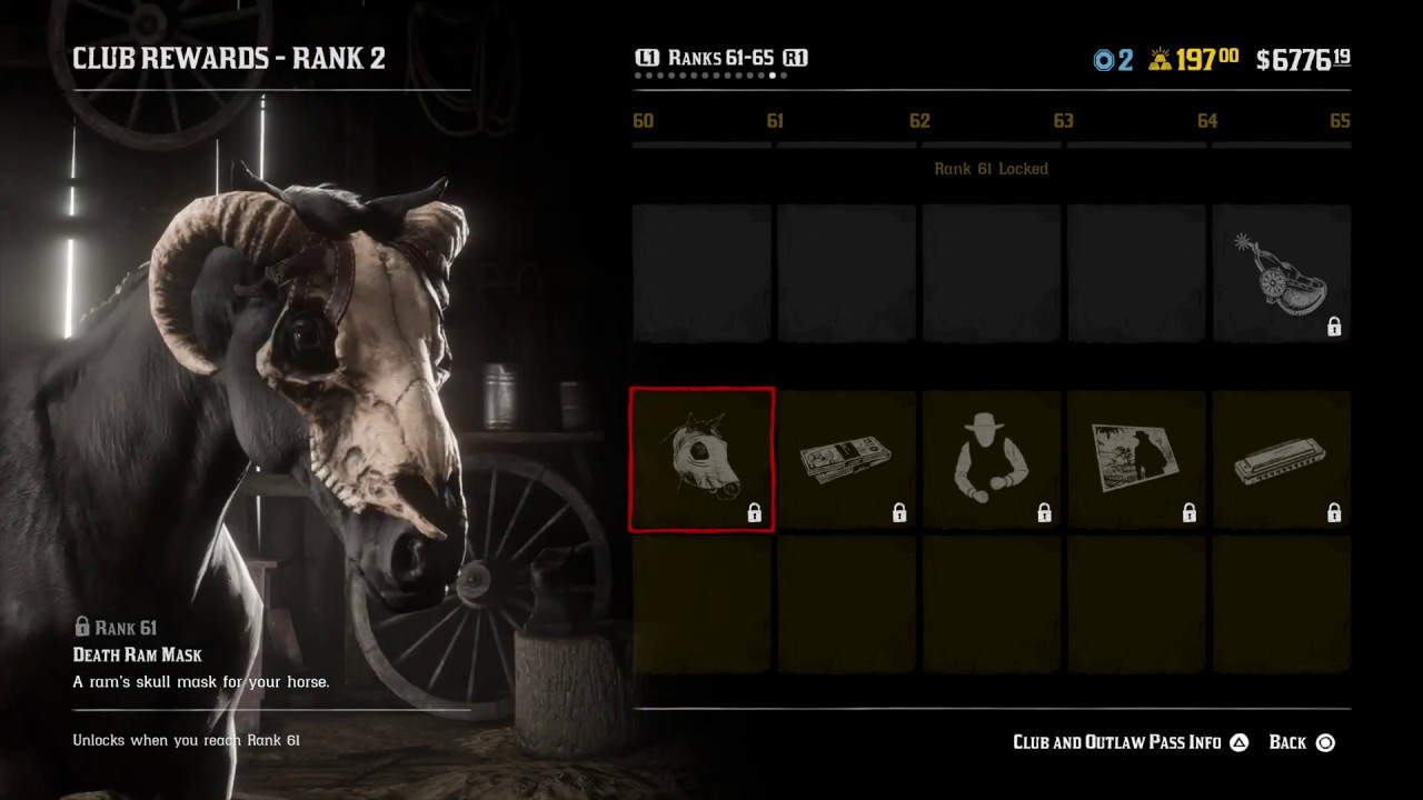 RDR 2 Online - all Outlaw Pass & Club rewards