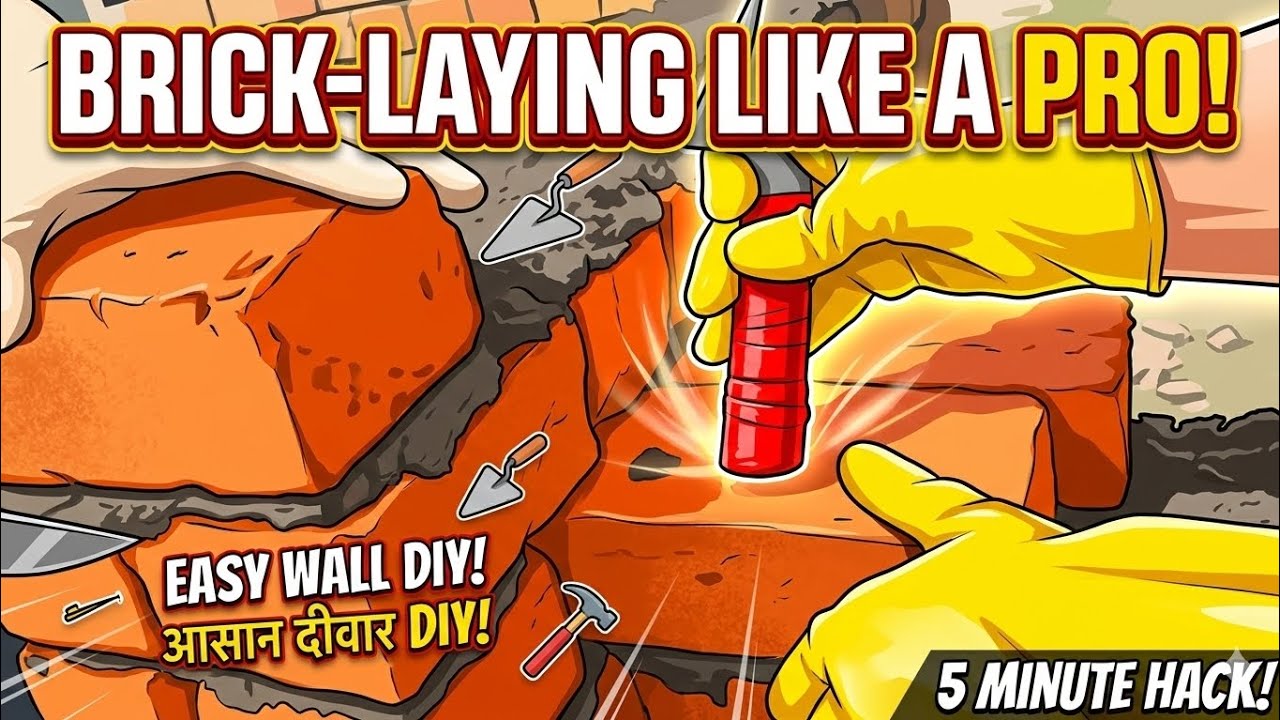 🧱 Brick-Laying Like A Pro! | اینٹیں لگانے کا سب سے آسان طریقہ5 Minute Wall Hack! | گھر کی دیوار خود 