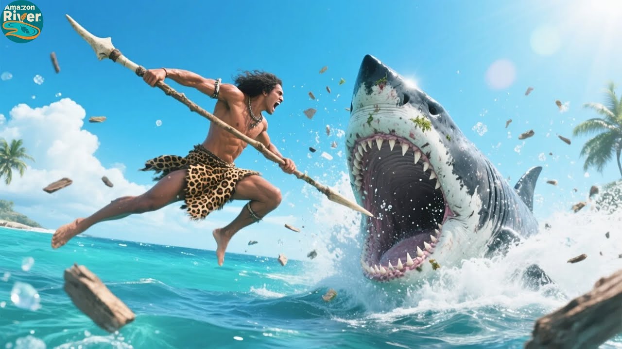 Prehistoric Tribe Hunts a Real Megalodon | Amazon River