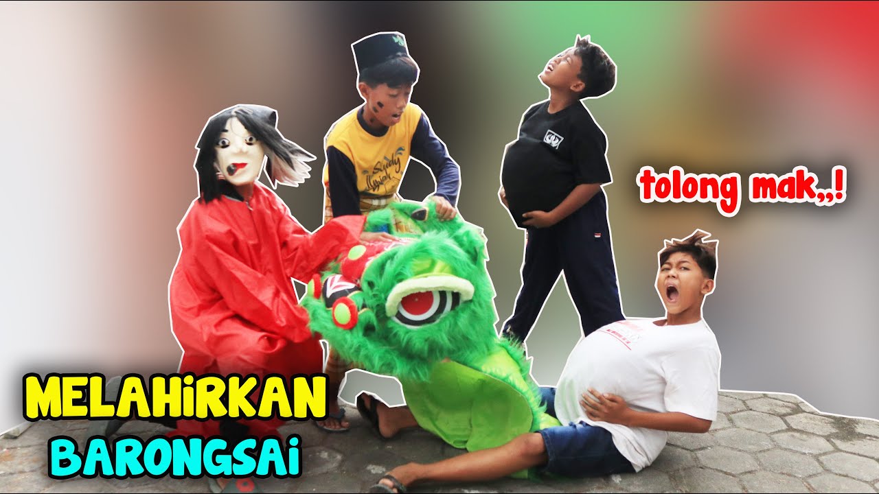 PASHA DAN RENDI HAMIL GARA2 MAKAN TELOR BARONGSAI | HAMIL MELAHIRKAN BARONGAN