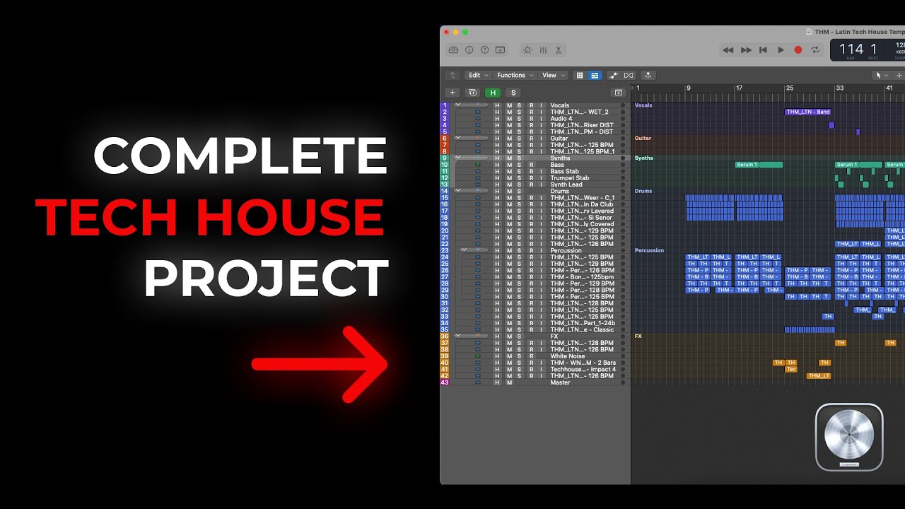 We made a FREE Tech House Template for Logic Pro X