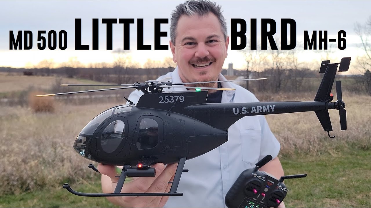 Yu Xiang - F119-S - MD 500 Little Bird MH-6 - 1:16 RTF GPS Heli Drone - Unbox & Maiden Flight