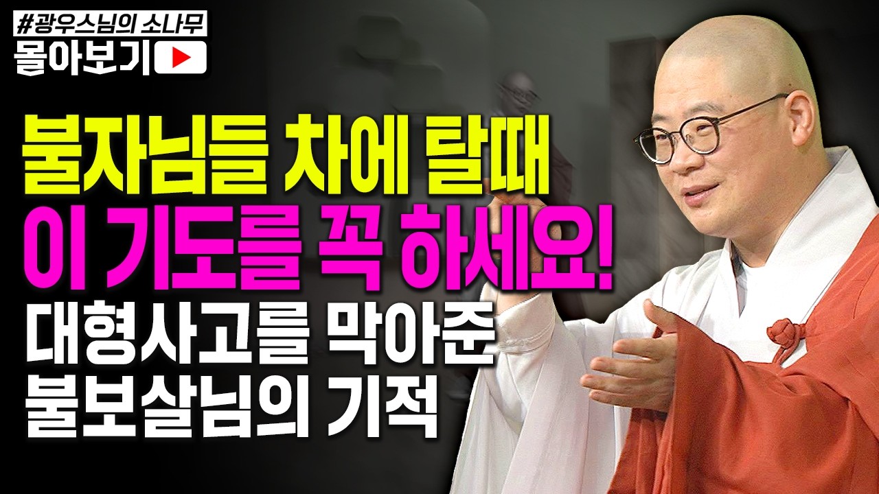 불자님들 차에 탈때 이 기도를 꼭 하세요! 대형사고를 막아준 불보살님의 기적 [초심으로 돌아가는 광우스님의 소나무 시즌3 몰아보기]