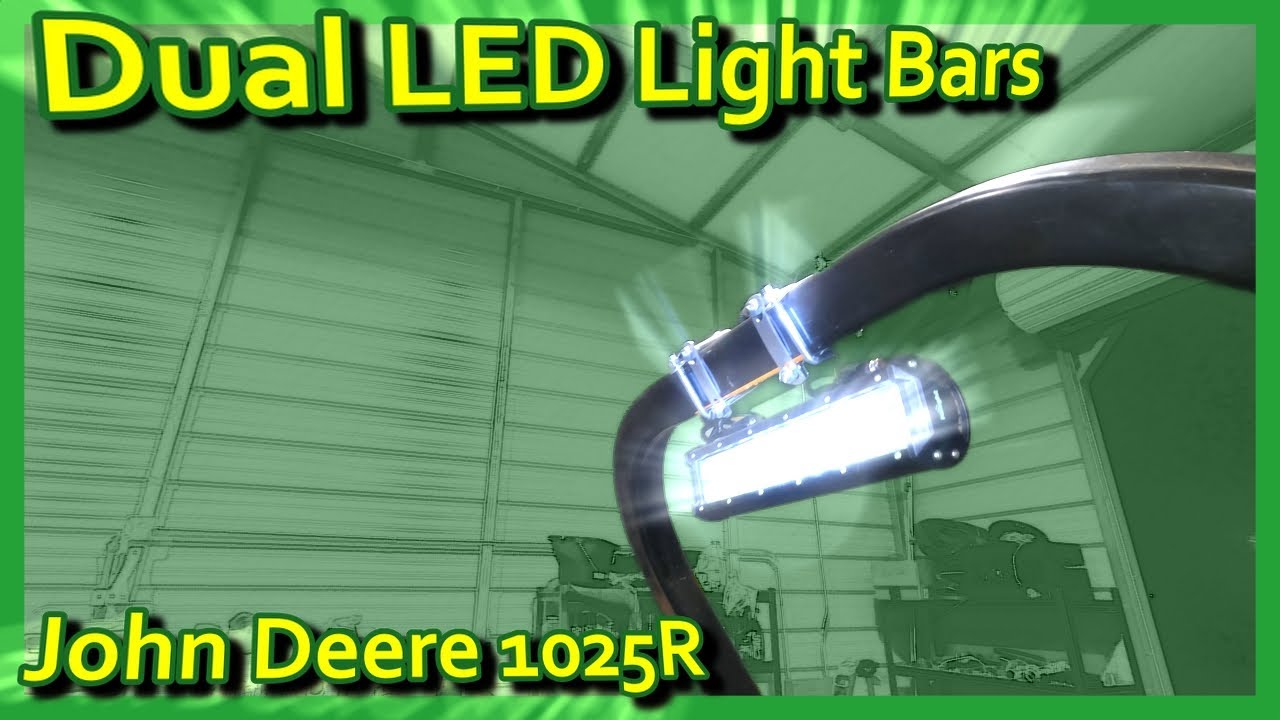 Светодиодные балки на тракторе John Deere 1025r