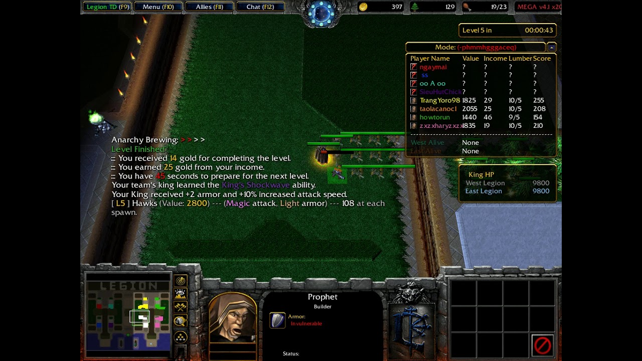 chơi map Legion TD mega 4.1x20 độ bá đạo của súng cân tất cả ( mode phac )