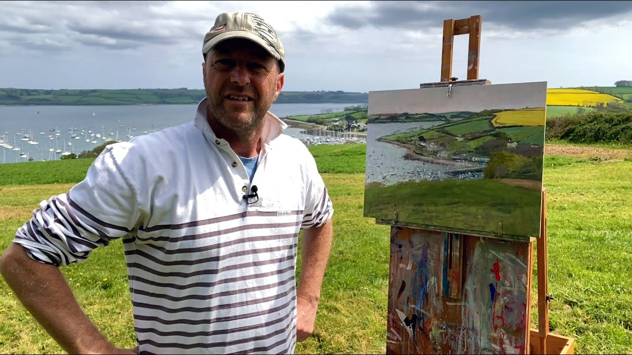 PLEIN AIR PAINTING : yellow field in the landscape