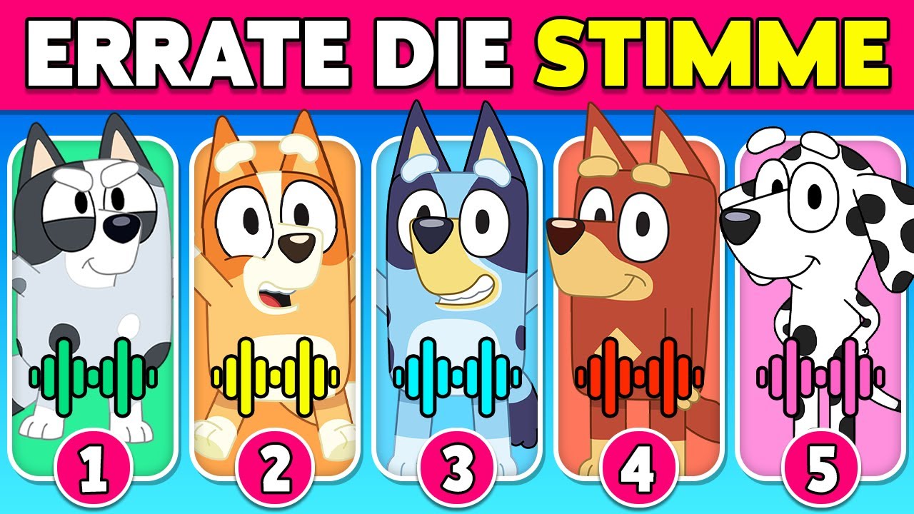 Errate die Bluey-Charaktere anhand ihrer Stimme & Emojis ~ Bingo, Bluey, Bandit, Socks