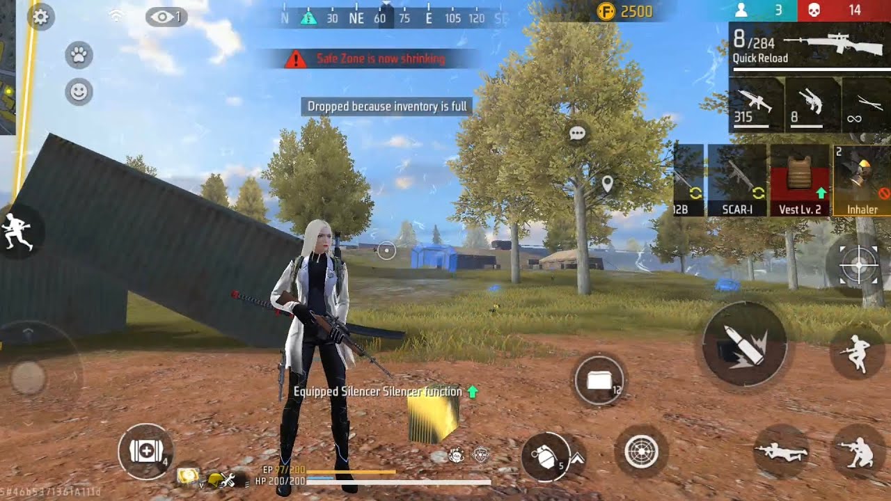 Free Fire Silent Killer in Action! 🤫 One Shot, One Kill in Free Fire 🔥They Never Saw Me Coming! 💀👻