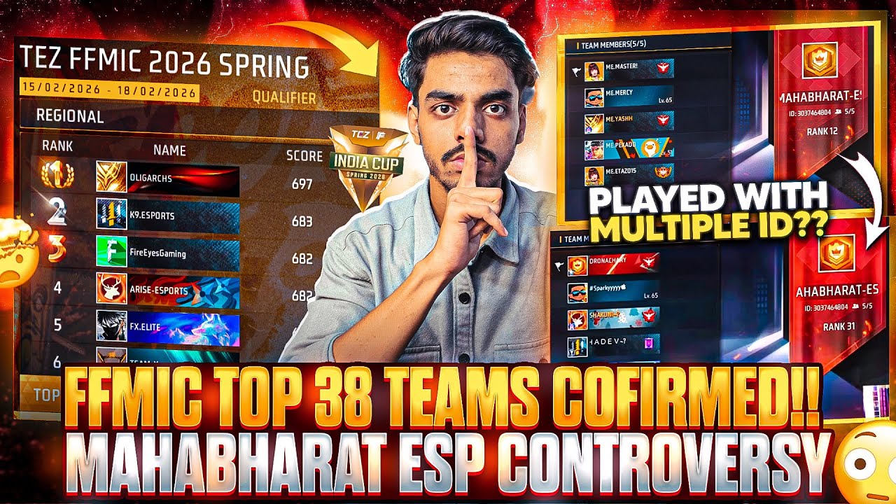 Top 38 TEAMS✅ + New CONTROVERSY🥶 | Mahabharat Esports SMURFING Allegation!! | FF ESPORTS Controversy