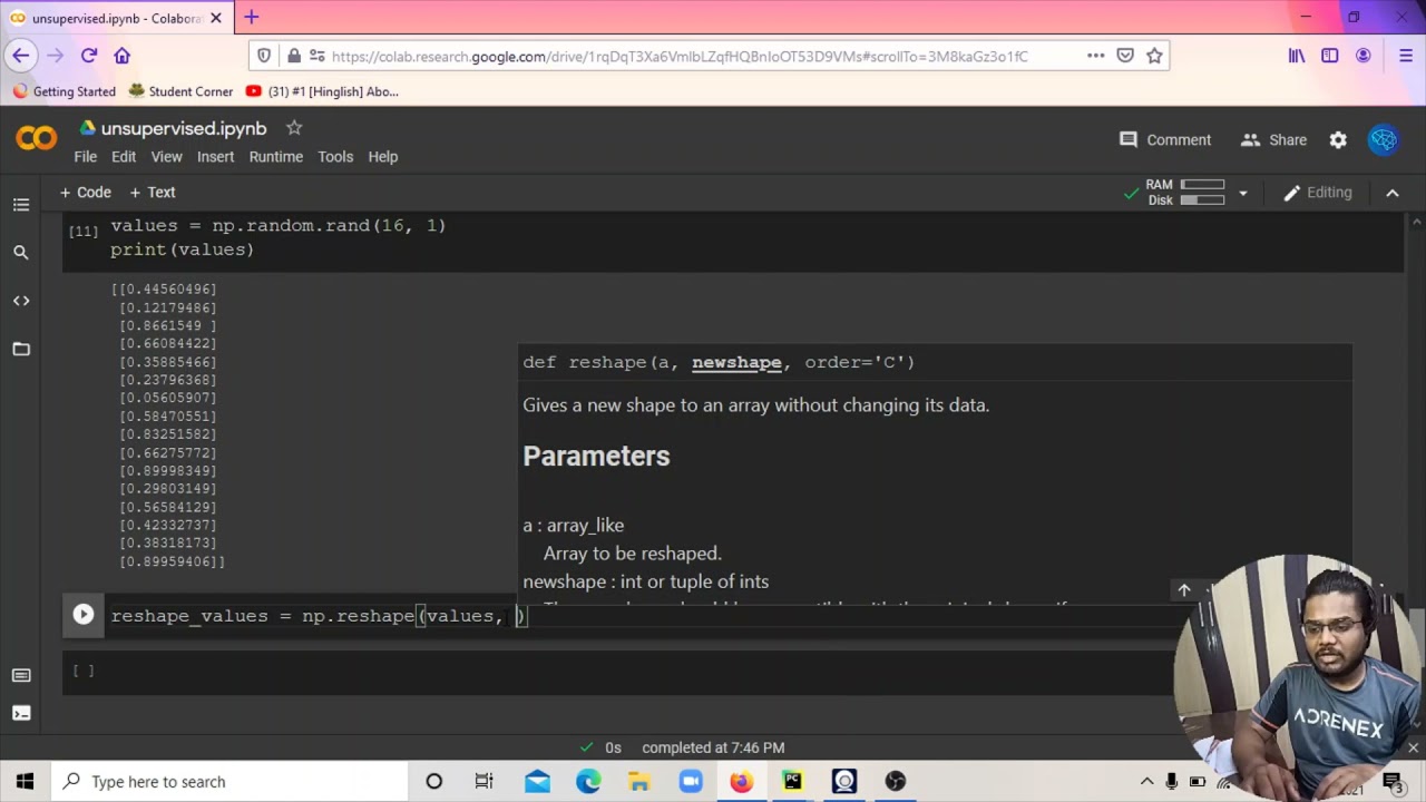 How can I reshape one column dataframe into 4 columns | reshape array using numpy